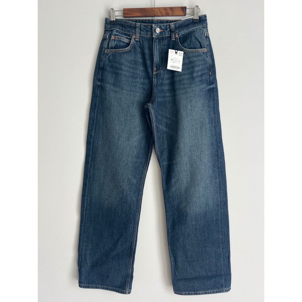Zara Z1975 Women's Selvedge High Rise Medium Wash Blue Jeans Size 4 NWT